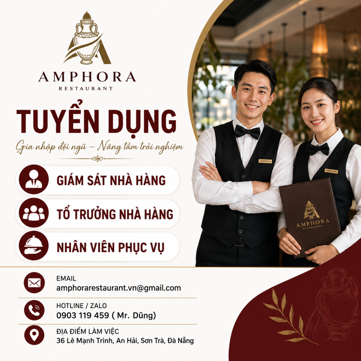 Việc Làm Amphora Restaurant Đà Nẵng