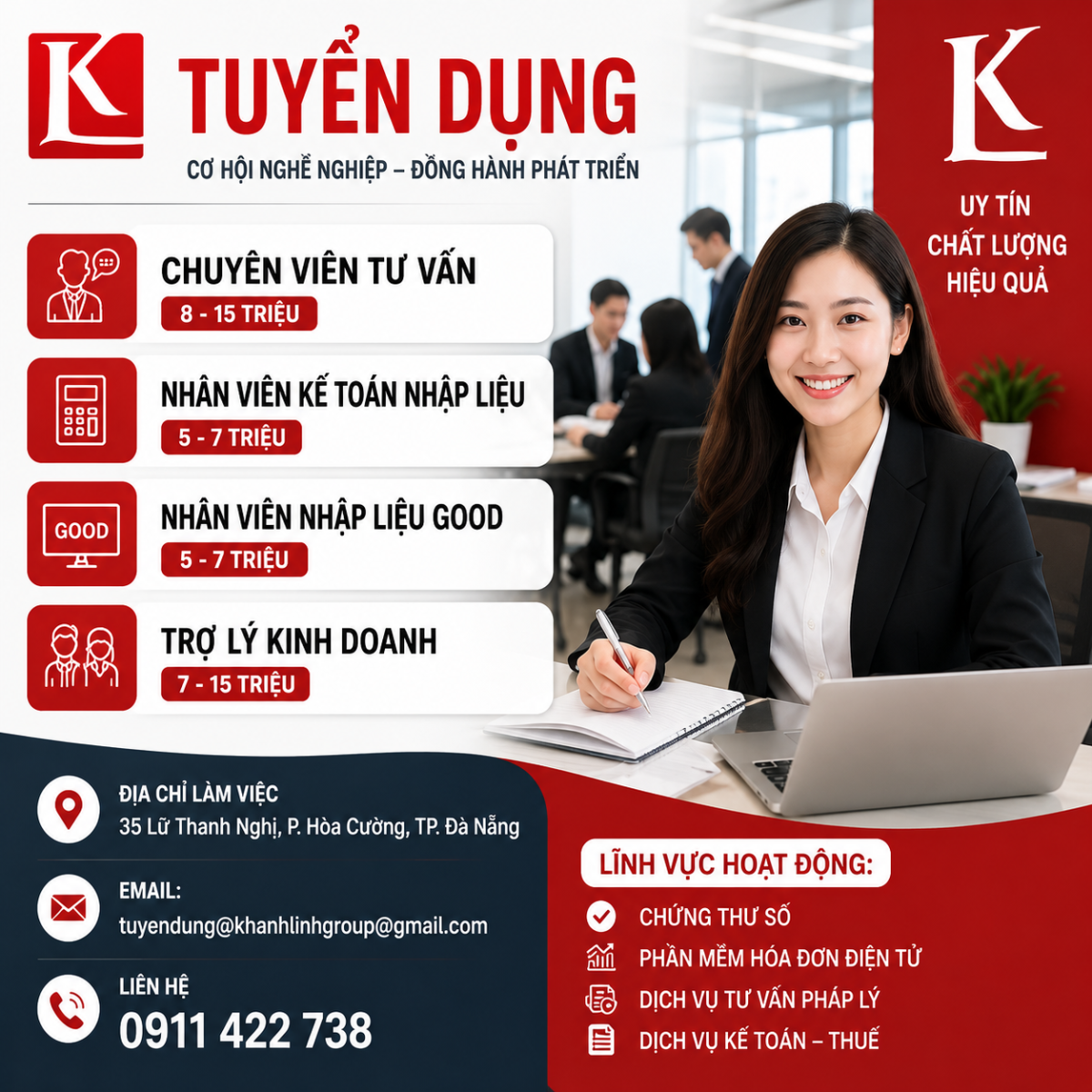 Cơ Hội Việc Làm Công ty TNHH Tư vấn Thương mại Khánh Linh